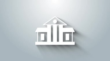 Beyaz Saray simgesi gri arka planda izole edildi. Washington DC mi? 4K Video hareketli grafik canlandırması