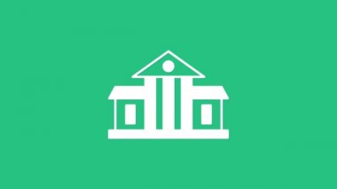 Beyaz Saray ikonu yeşil arka planda izole edildi. Washington DC mi? 4K Video hareketli grafik canlandırması