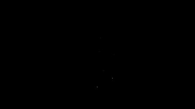 Siyah arkaplanda beyaz çizgi dijital hız ölçer konsepti simgesi izole edildi. Küresel ağ yüksek hızlı bağlantı veri oranı teknolojisi. 4K Video hareketli grafik canlandırması