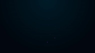 Parlayan neon hattı dijital hız ölçer konsepti simgesi siyah arkaplanda izole edildi. Küresel ağ yüksek hızlı bağlantı veri oranı teknolojisi. 4K Video hareketli grafik canlandırması