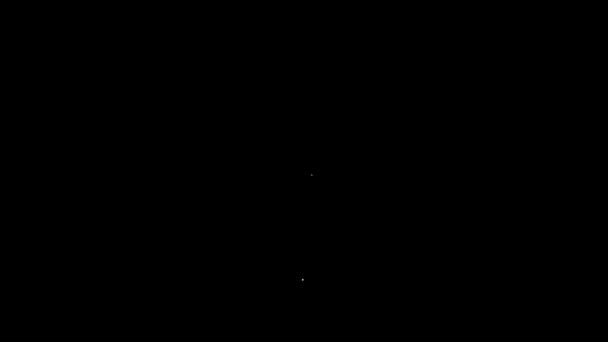 Linha branca Escudo com símbolo de dólar ícone isolado no fundo preto. Proteção de escudo de segurança. Conceito de segurança monetária. Animação gráfica em movimento de vídeo 4K — Vídeo de Stock