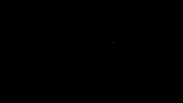 Linha branca ícone churrasqueira isolado no fundo preto. Festa de churrasco. Animação gráfica em movimento de vídeo 4K — Vídeo de Stock