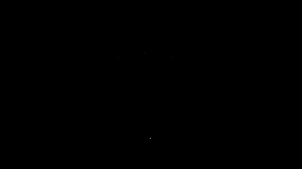 Vit linje Sköld med stjärnor och ränder ikonen isolerad på svart bakgrund. Förenta staternas flagga. Fjärde juli. USA Självständighetsdagen. 4K Video motion grafisk animation — Stockvideo