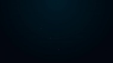 Parlak neon çizgisi Grafik, çizelge, grafik, diyagram, bilgi grafiği, turta grafik simgesi siyah arkaplanda izole edildi. 4K Video hareketli grafik canlandırması