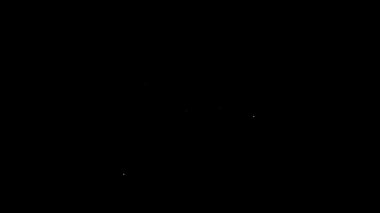 Siyah arkaplanda beyaz çizgi pasta grafiği bilgi simgesi izole edildi. Diyagram çizelgesi. 4K Video hareketli grafik canlandırması