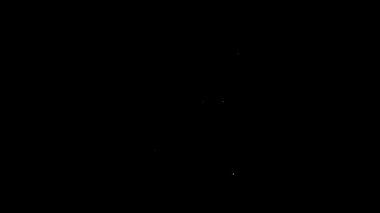 Beyaz çizgi hedefinin finansal hedef kavramı simgesi siyah arkaplanda izole edildi. Sembolik hedeflere ulaşım, başarı. 4K Video hareketli grafik canlandırması