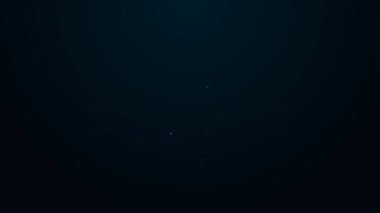 Siyah arkaplanda izole edilmiş fikir ikonu kavramına sahip parlak neon hattı ampulü. Enerji ve fikir sembolü. İlham konsepti. 4K Video hareketli grafik canlandırması