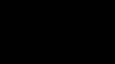 Siyah arkaplanda beyaz çizgi pasta grafiği bilgi simgesi izole edildi. Diyagram çizelgesi. 4K Video hareketli grafik canlandırması