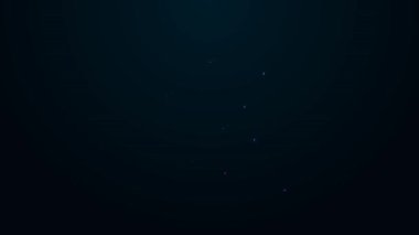 Parlayan neon hattı pasta grafiği bilgi simgesi siyah arkaplanda izole edildi. Diyagram çizelgesi. 4K Video hareketli grafik canlandırması