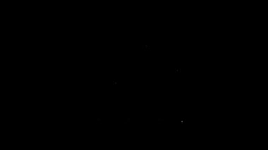 Siyah arkaplanda beyaz çizgi pasta grafiği bilgi simgesi izole edildi. Diyagram çizelgesi. 4K Video hareketli grafik canlandırması