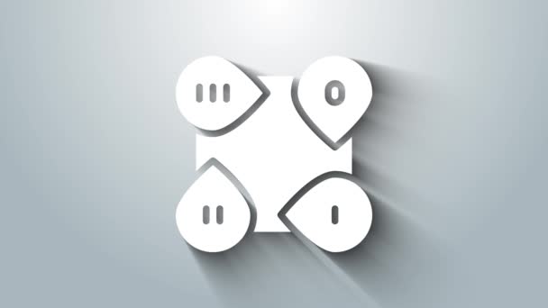 Icono de elemento infográfico de presentación de White Business aislado sobre fondo gris. Animación gráfica de vídeo 4K — Vídeos de Stock