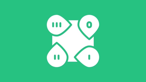 白色商业展示信息元素图标孤立在绿色背景.4K视频运动图形动画 — 图库视频影像