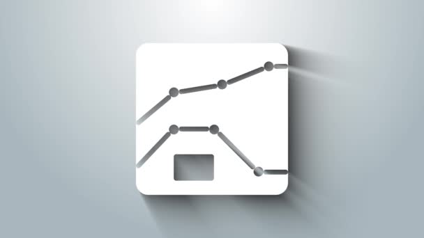 White Graph, schedule, chart, diagram, infographic, pie graph icon isolated on grey background. 4K Video motion graphic animation — Stock Video