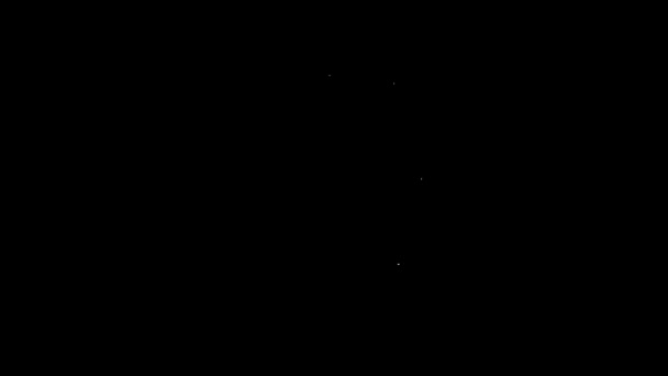 Εικόνα λευκής γραμμής με σημαία απομονωμένη σε μαύρο φόντο. Νίκη, νίκη και κατάκτηση αντιξοότητες έννοια. 4K Γραφική κίνηση κίνησης βίντεο — Αρχείο Βίντεο