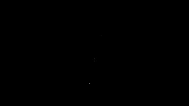 Linea bianca icona atterraggio elicottero isolato su sfondo nero. Elisoccorso, area, piattaforma, lettera H. Animazione grafica 4K Video motion — Video Stock
