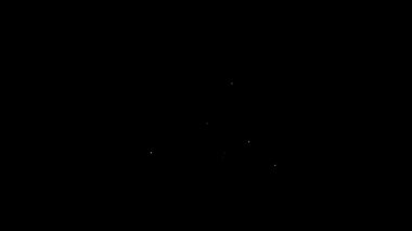 Siyah arkaplanda konum belirleyici simgesi olan beyaz çizgi dizüstü bilgisayarı. 4K Video hareketli grafik canlandırması