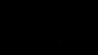 Beyaz çizgi Dürbün simgesi siyah arkaplanda izole edildi. Yazılım işareti bul. Casus ekipman sembolü. 4K Video hareketli grafik canlandırması
