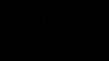 Beyaz çizgi trafik levhası. Siyah arkaplanda sinyal simgesi izole edildi. İşaretçi sembolü. İzole sokak bilgi levhası. Yön tabelası. 4K Video hareketli grafik canlandırması