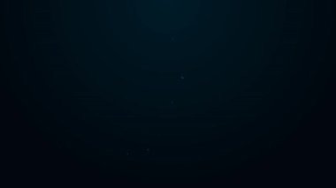 Parlayan neon hattı. Arka yol simgesi siyah arkaplanda izole edildi. Trafik kuralları ve güvenli sürüş. 4K Video hareketli grafik canlandırması