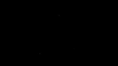 Siyah arkaplanda konum belirleyici simgesi olan beyaz çizgi katlanmış harita. 4K Video hareketli grafik canlandırması