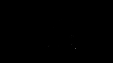 Siyah zemin üzerinde harita simgesi olan beyaz çizgi GPS cihazı. 4K Video hareketli grafik canlandırması