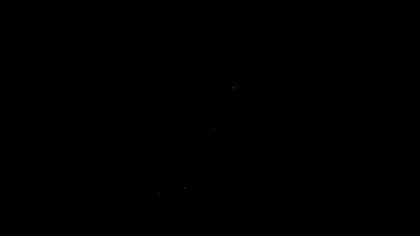 Weiße Linie Gabel im Straßensymbol isoliert auf schwarzem Hintergrund. 4K Video Motion Grafik Animation — Stockvideo