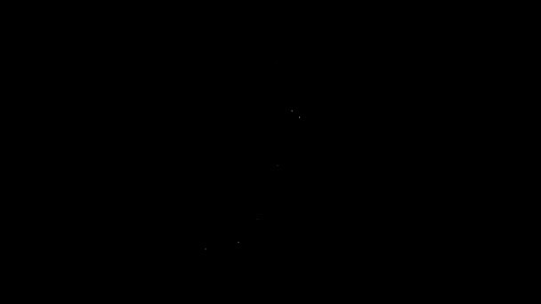 黒の背景に隔離されたトラフィックアイコンのためのホワイトラインホテルの看板。4Kビデオモーショングラフィックアニメーション — ストック動画