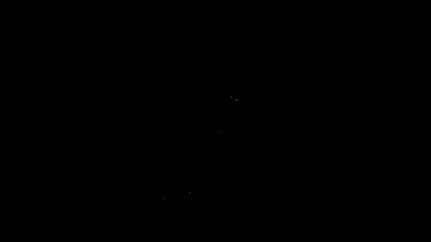Línea blanca Puntero médico con icono de hospital cruzado aislado sobre fondo negro. Animación gráfica de vídeo 4K — Vídeos de Stock