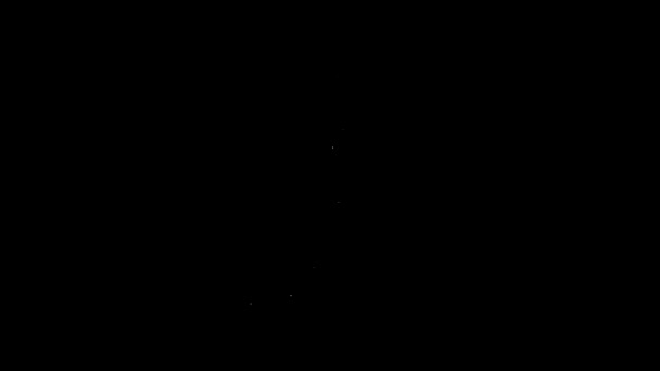 Witte lijn Parkeerpictogram geïsoleerd op zwarte achtergrond. Straatbord. 4K Video motion grafische animatie — Stockvideo