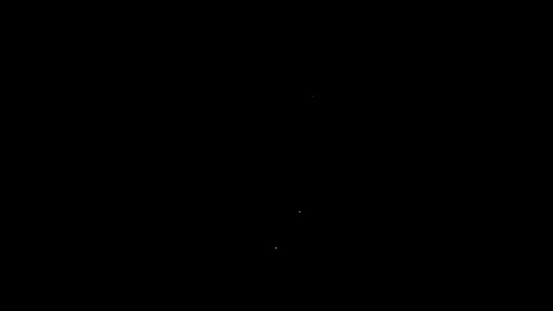 Linha branca Ícone de bússola isolado no fundo preto. Símbolo de navegação Windrose. Sinal de rosa do vento. Animação gráfica em movimento de vídeo 4K — Vídeo de Stock