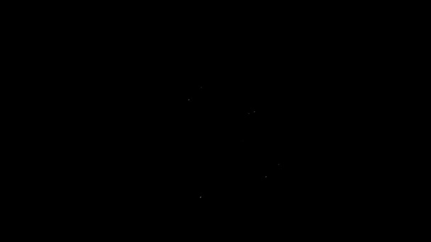 White line Satellite icon isolated on black background. 4K Video motion graphic animation — Stock Video