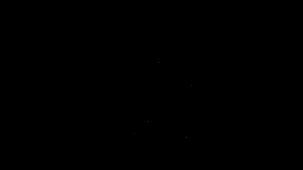 Weiße Linie Verkehrszeichen. Wegweiser-Symbol isoliert auf schwarzem Hintergrund. Zeigersymbol. Straßeninformationsschild. Wegweiser. 4K Video Motion Grafik Animation — Stockvideo