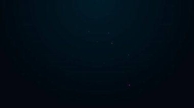 Parlayan neon hattı ön cephedeki mücevher mağazası simgesi siyah arka planda izole edilmiş. 4K Video hareketli grafik canlandırması