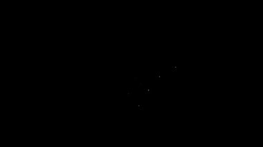 Beyaz çizgi Diamond nişan yüzüğü simgesi siyah arkaplanda izole edildi. 4K Video hareketli grafik canlandırması