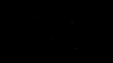 Beyaz çizgi mücevher çevrimiçi alışveriş simgesi siyah arka planda izole edildi. 4K Video hareketli grafik canlandırması