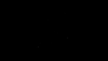 Siyah arkaplanda beyaz çizgili küpe simgesi var. Mücevher aksesuarları. 4K Video hareketli grafik canlandırması