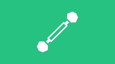 Yeşil arkaplanda beyaz piercing simgesi izole edildi. 4K Video hareketli grafik canlandırması