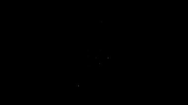 Beyaz çizgi mücevher çevrimiçi alışveriş simgesi siyah arka planda izole edildi. 4K Video hareketli grafik canlandırması