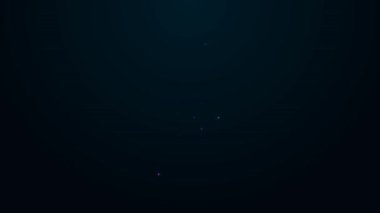 Parlayan neon hattı mücevher çevrimiçi alışveriş simgesi siyah arka planda izole edildi. 4K Video hareketli grafik canlandırması