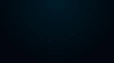 Parlayan neon hattı ön cephedeki mücevher mağazası simgesi siyah arka planda izole edilmiş. 4K Video hareketli grafik canlandırması