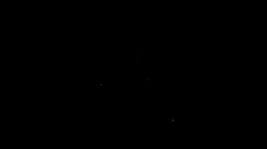 Beyaz çizgi Diamond nişan yüzüğü simgesi siyah arkaplanda izole edildi. 4K Video hareketli grafik canlandırması