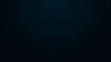 Parlayan neon hattı Hıristiyan çapraz simgesi siyah arka planda izole edildi. Kilise haçı. 4K Video hareketli grafik canlandırması