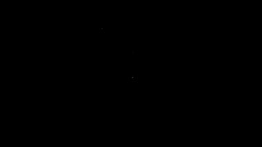 Beyaz çizgi Hıristiyan çizgisinde siyah arka planda izole edilmiş bir simge. Kilise haçı. 4K Video hareketli grafik canlandırması