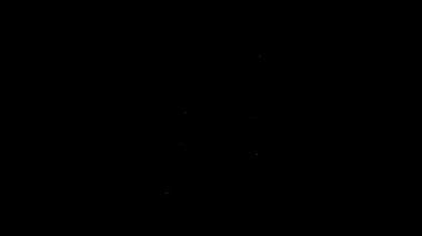 Siyah arkaplanda beyaz çizgili küpe simgesi var. Mücevher aksesuarları. 4K Video hareketli grafik canlandırması