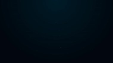 Kolye ikonundaki parlak neon çizgisi kolye siyah arka planda izole edilmiş. 4K Video hareketli grafik canlandırması