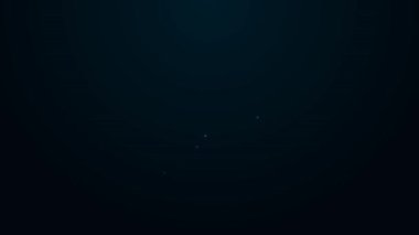 Parlayan neon çizgisi büyüteç simgesi siyah arkaplanda izole edildi. Arama, odaklanma, yakınlaştırma, iş sembolü. 4K Video hareketli grafik canlandırması
