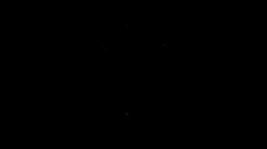 Beyaz çizgi Calliper veya kalibre ve ölçek simgesi siyah arkaplanda izole edildi. Hassas ölçüm aletleri. 4K Video hareketli grafik canlandırması