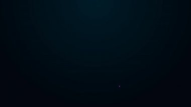 Parlayan neon hattı SD kart simgesi siyah arkaplanda izole edildi. Hafıza kartı. Adaptör simgesi. 4K Video hareketli grafik canlandırması