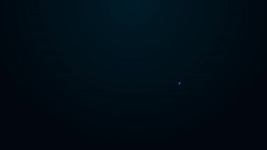 Parlayan neon çizgi görüntü kartı simgesi siyah arkaplanda izole edildi. 4K Video hareketli grafik canlandırması