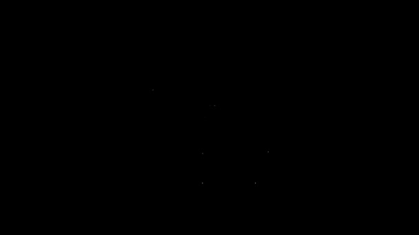 Línea blanca medallón en el icono del collar aislado sobre fondo negro. Animación gráfica de vídeo 4K — Vídeos de Stock